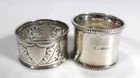 2x Antique Sterling Silver Hallmarked Napkin Rings 1895 1919 25.4g & 20.2g