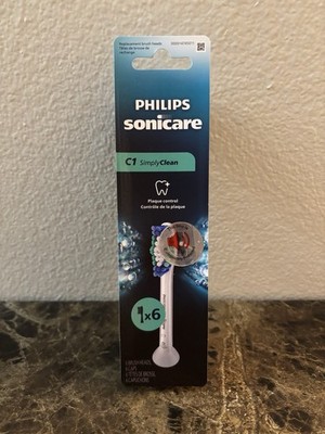 Philips Sonicare C1 SimplyClean Plaque Control Brush Heads White 6 Pack