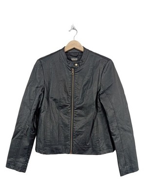 DE FACTO Kunstlederjacke Damen Jacke Gr. DE 36 schwarz Casual-Look