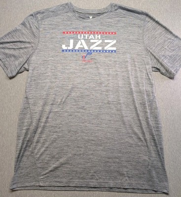 Utah Jazz T-Shirt Gray Basketball Short Sleeve Athletic NBA Men s Size XXXL