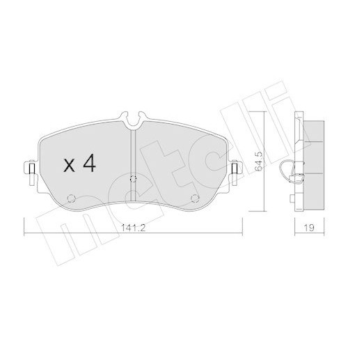 Kit plaquettes de frein Metelli 22-1175-0 friction premium pour Man et VW