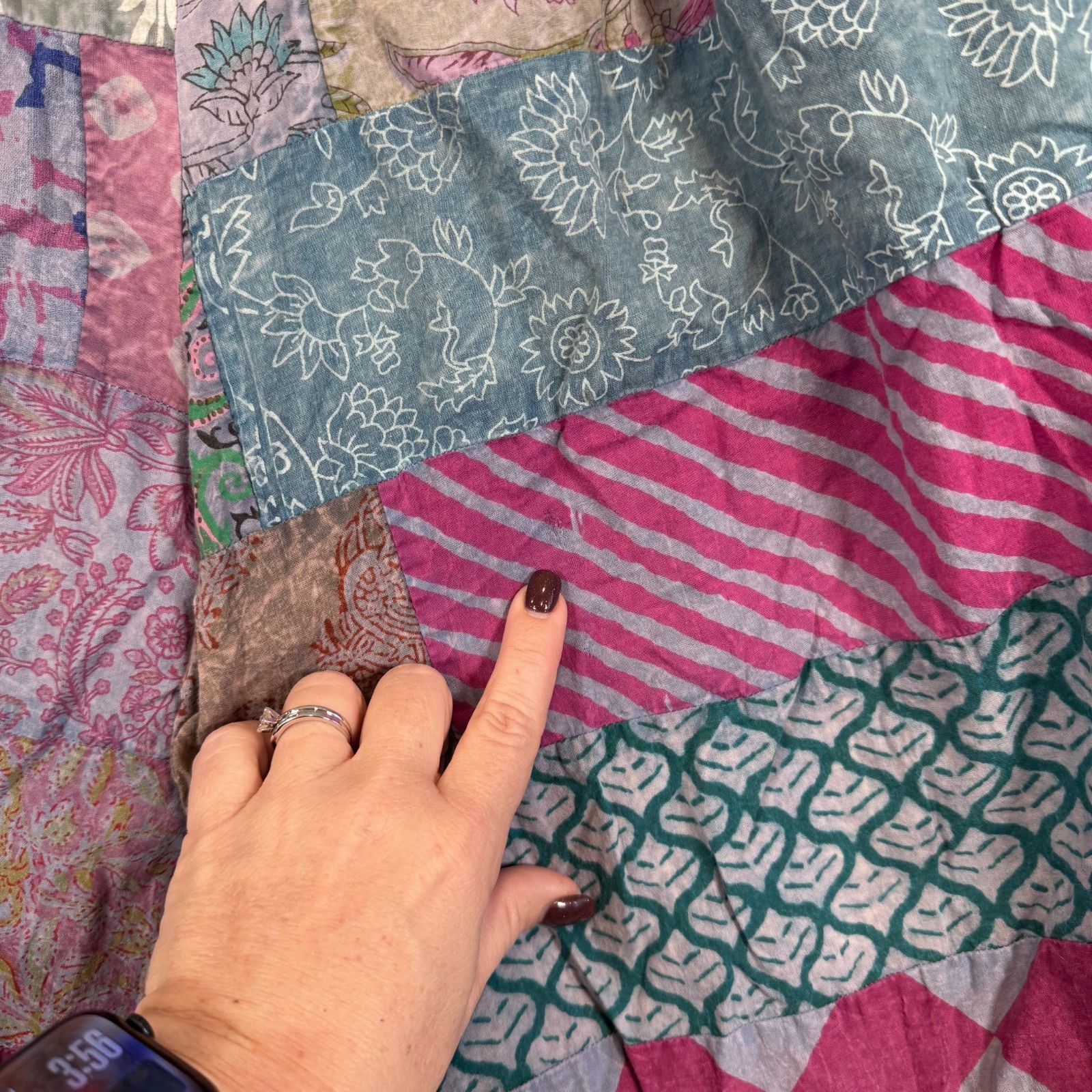 Patchwork Wide Leg Pull On Harem Pants Womens Sma… - image 8