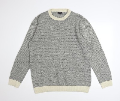 Next Herren Pullover Pulli grau XL Rundhals Wollmischung