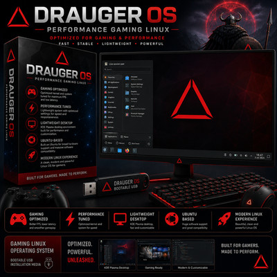 Drauger OS Gaming Linux Bootable USB Ubuntu SteamOS Alternative Steam Lutris