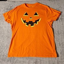 Celebrate Halloween T-Shirt Size XL Orange Jack O lantern Pumpkin Cotton