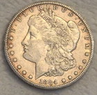 1884-CC Morgan Dollar VAM 5 Repunched CC/CC"