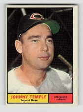 1961 TOPPS #155 JOHNNY TEMPLE EX *Hot Corner Vintage* E