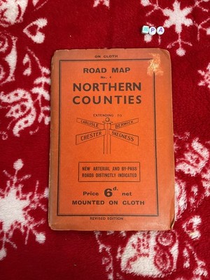 Large ,  Geographia Vintage  Map Northern Counties Uk  RARE
