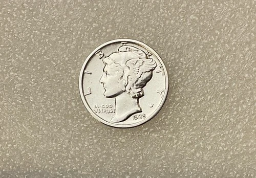 1935-D Mercury Dime #2798 Pigtails Paula, Banging Figure AU *FREE SHIPPING 2-U*