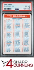 1956 TOPPS BASEBALL CHECKLIST 2/4 PSA 6