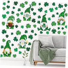 6 Sheets St. Patrick's Day Wall Decals Shamrock Gnome Wall Sticker St. Classic