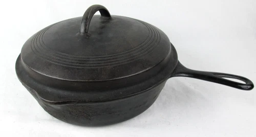 Vintage Wagner Ware Sidney-O Chicken Fryer Deep Skillet With 1081A Lid