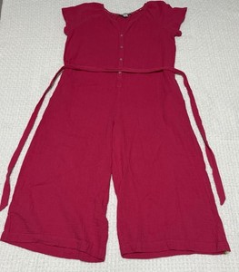 Tommy Bahama Coral Isle Belted Cotton Gauze Jumpsuit Pink.  Women’s Medium 