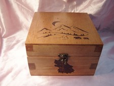 All Wood Keepsake Box Hand Burned Designs
