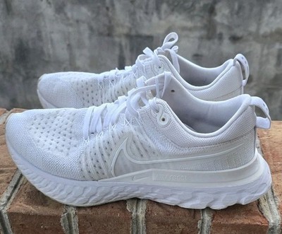 Used Nike React Infinity Run Flyknit 2 White Platinum Size 8M CT2357-103