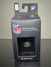 Groove Life NFL NEW ORLEANS SAINTS Breathable SILICONE RING BAND Size 9 & 12