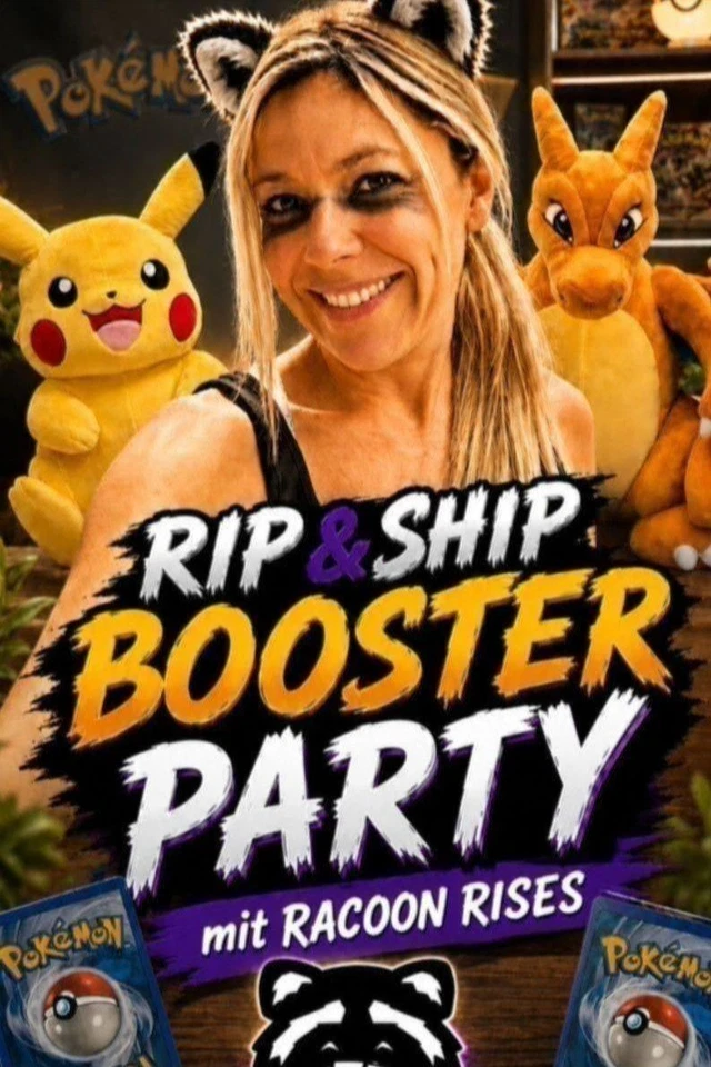 Pokémon Booster Party - RIP & SHIP mit RACOON RISES !
