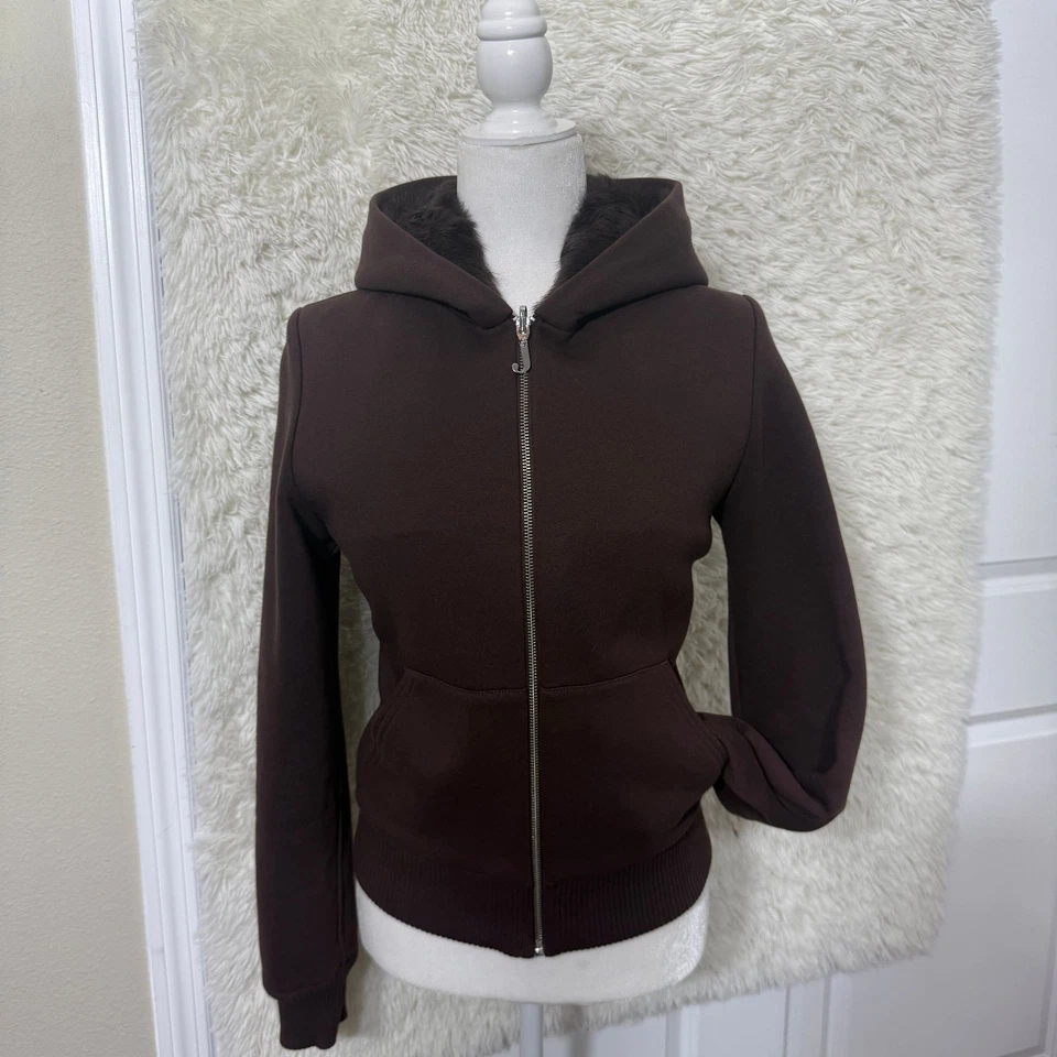 Vintage y2k Juicy Couture Reversible Rabbit Fur Hoodie - Image 3 of 4