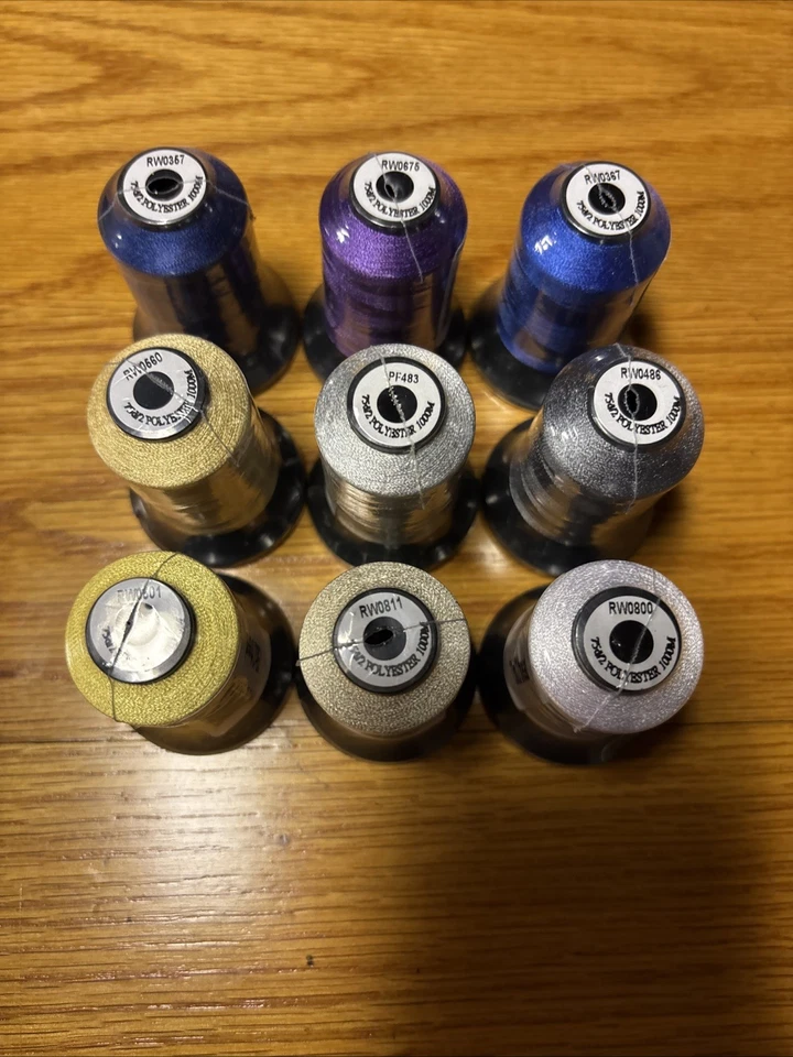 9 RNK 60wt Embroidery Thread Spools 1000m 75d/2 Polyester Micro thread - Image 2 of 2