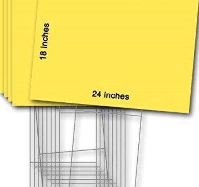 Box of 5 Yellow Blank Yard Signs 18x24 W. H-stakes Garage Sale Rent Open House | eBay