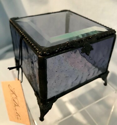 J. Devlin Glass Box Salvation Jane Lavender 3.25'' x 3.5'' x 3'' Bevel Top $54.99