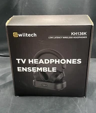 Swiitech Bluetooth Wireless Headphones with TV Transmitter Charging Base KH136K