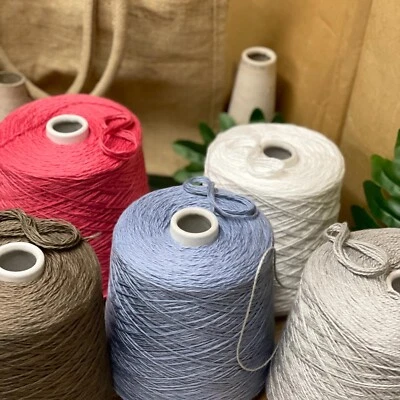 STOCKYARNHOUSE 100% COTTON Yarn on Cone DK LIGHT WORSTED WEIGHT Natural Fiber *USA TARIFF FREE*