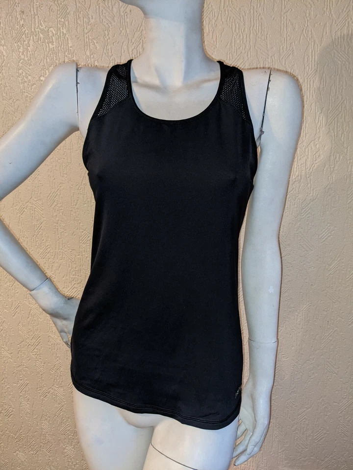 IVY PARK Womens Black Tank Top Mesh Back Logo Vest Women Active Sleeveless XS - Image 2 of 4