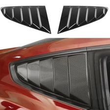 Side Rear Window Louvers Vent Decor Cover Trim for Ford Mustang 15+ Carbon Fiber