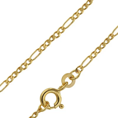TRENDOR Schmuck Goldkette 333 Gold für Damen und Herren Figaro Diamantiert 71811 - Bild 1 von 4