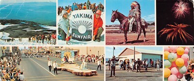 Yakima Sunfair Parade 4th of July Main Street WA Washington Vtg Postcard 3.5''x8''