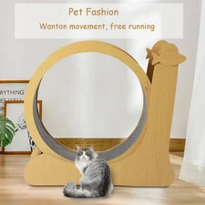 110x34x102cm Cat Exercise Wheel Fish-shaped Cat Treadmill With Carpeted Runway
