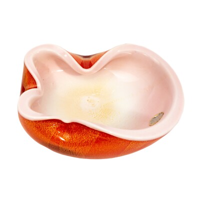 Alfredo Barbini camer glass bowl Gold Flecked Mid 20th Century