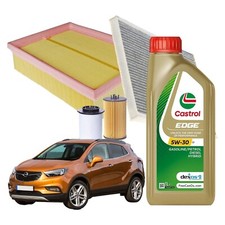 Kit Tagliando Opel Mokka X 1.6 Cdti 136cv 100kw Da 01/2015 + 5lt Castrol 5w30 C3