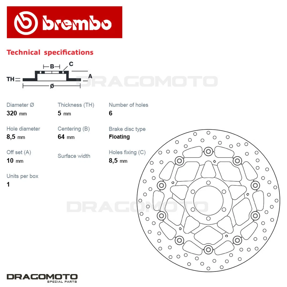 MOTO GUZZI STELVIO NTX 8V 1200 2011-2016 Front Brake Disc BREMBO ORO Floating - Image 3 of 4