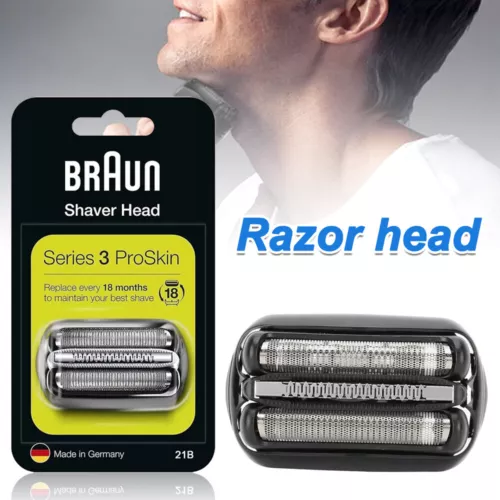 Cartucho de cabezal de afeitado Braun 21B Series 3 paquete combinado lámina de cizalla + hoja de cizalla negra BB - Imagen 2 de 17
