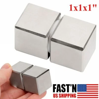 2PC 1"x1"x1" Large Neodymium Magnets Super Strong Rare Earth Block Magnet w/ Box