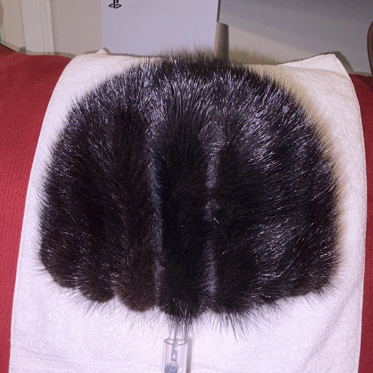 50\'s vintage blonde mink fur mob wife old hollywood pillbox hat XS Tsontos Furs Vintage Mink Fur Pillbox Hat With Hatbox, Cossack Hat  main image 4