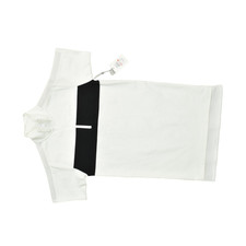 DKNY Sport Women's Size XS White Black Quarter Zip Short Sleeve Mesh Trim NEW