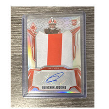 2025 Panini Phoenix Quinshon Judkins Browns Rookie Patch Auto Football Card /149