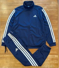 adidas Essentials Tricot 3-Stripes Tracksuit 2 Piece Set Navy Blue Men’s All Sz