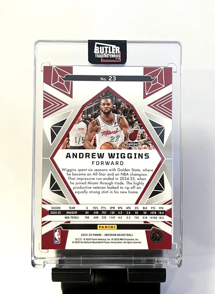 Эндрю Уиггинс 24-25 обсидиан глубоководный моджо травление 1/5, Майами, SSP - Изображение 2 из 3