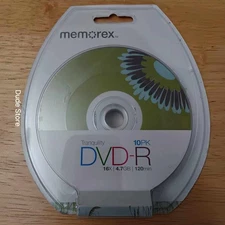 Memorex 10 Pack DVD-R  Recordable CD - Colorful Designs - 16x 4.7gb 120min New A