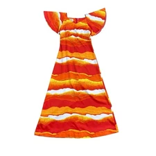 Vintage Hawaiian Hukilau Fashions Tropical Floral Maxi Fit Flare Dress Women’s 6