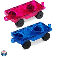 2PCS Magnetic Car Set,Construction Vehicle Building Tiles,Magnet Toys Compati...