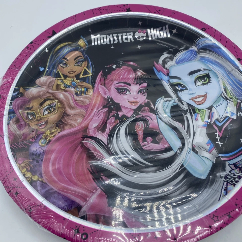 Monster High Iridescent Party Lunch Dinner Plates Birthday Supplies 24 Count - Image 2 of 4