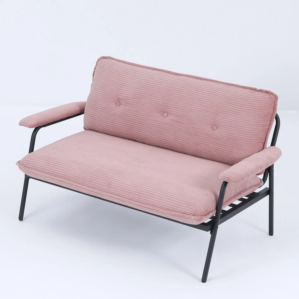 Modern Pink Sofa with Metal Frame for Versatile in Small apartment - Image 4 of 4