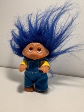 Rare blue dungaree vintage DAM troll doll 1985 8cm 