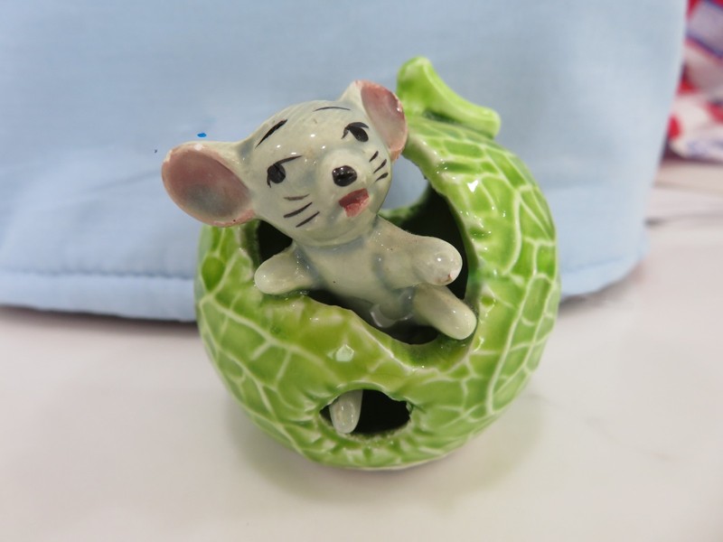 Small Mouse in Melon Toothpick Holder by Giftcraft Made in Japan