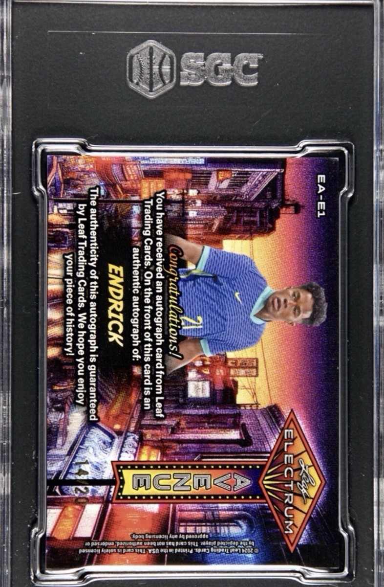 ENDRICK Autograph SGC 9 2024 LEAF Brazil Game Signed AUTO Card RC